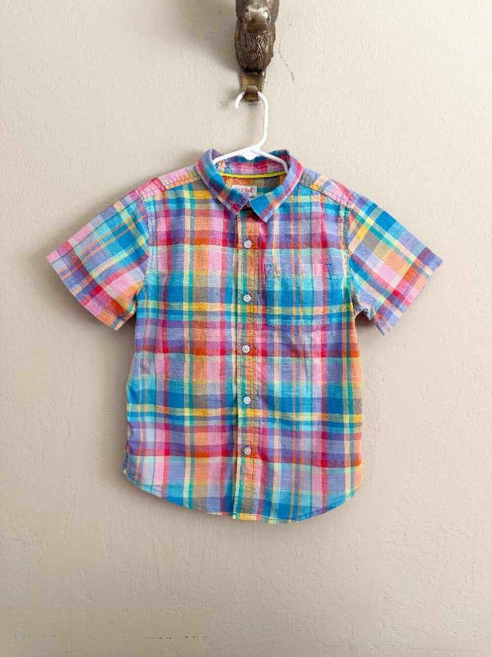 Cat & Jack Plaid Button Down Shirt • 6/7 Years